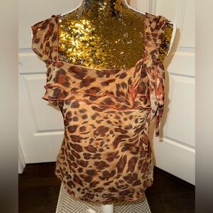 Vintage Cheetah Tank Top with Bow